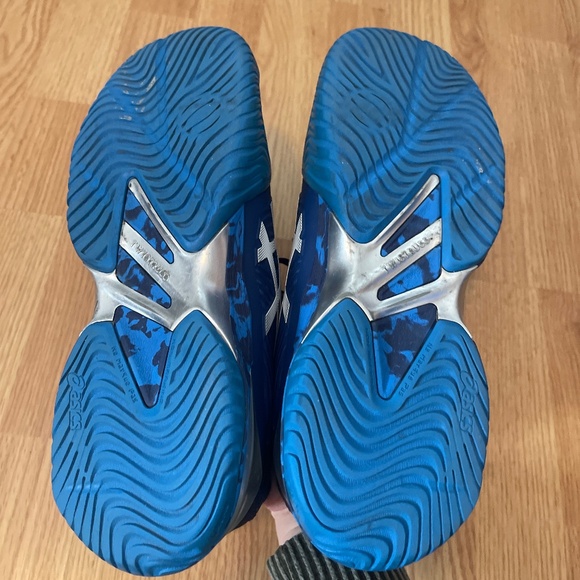 Men’s Asics Court Flytefoam Novak Blue Print Camo Court Sneakers Size 9 - Picture 9 of 11